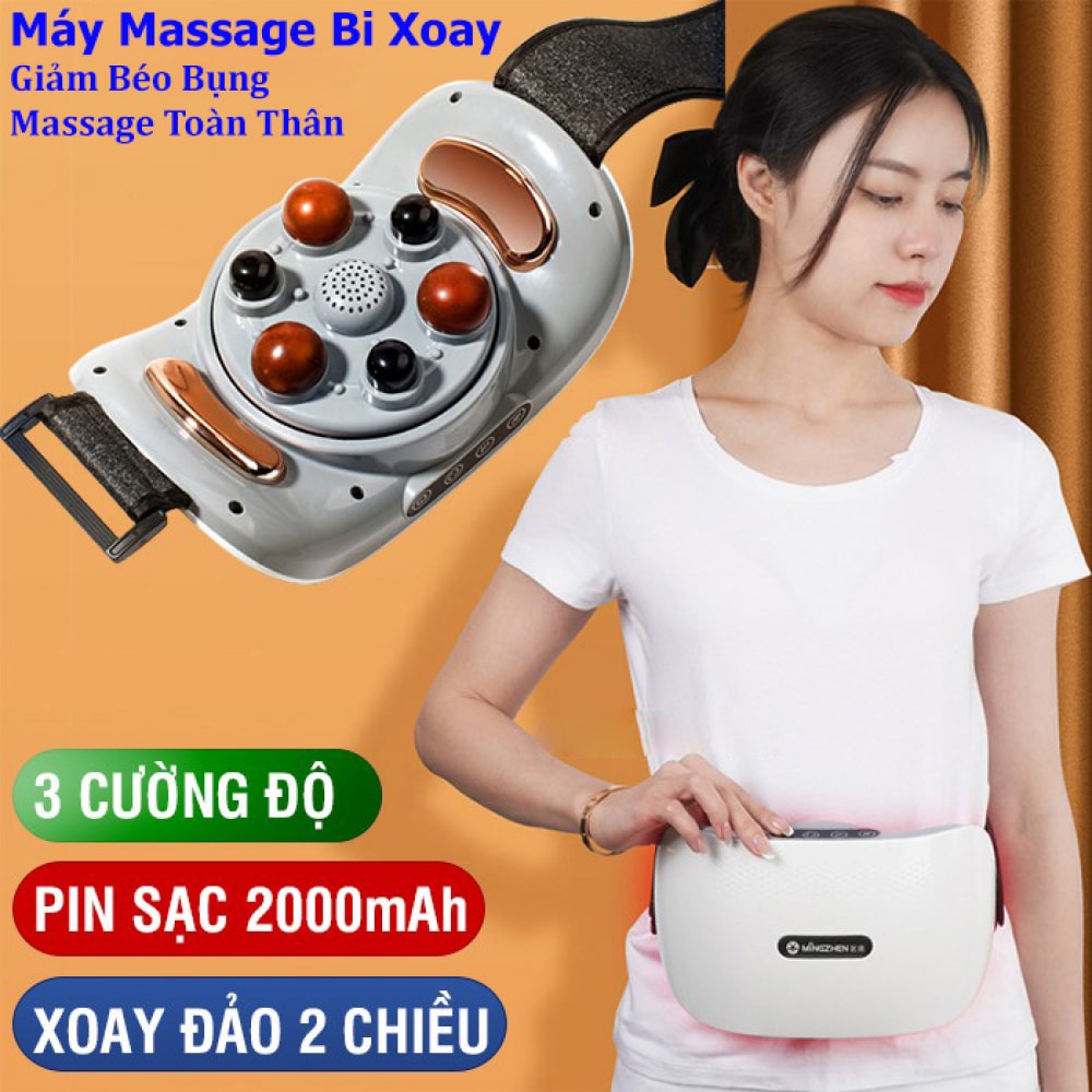 Đai Massage Bụng RULAX, Hỗ Trợ Giảm Mỡ Bụng, Bi Đá Kết Hợp Hồng Ngoại, Giảm