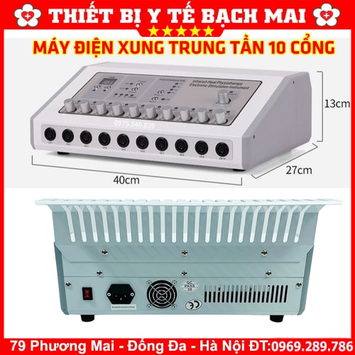 Máy Điện Xung Trung Tần 10 Cổng Ra, Có Nhiệt Độ