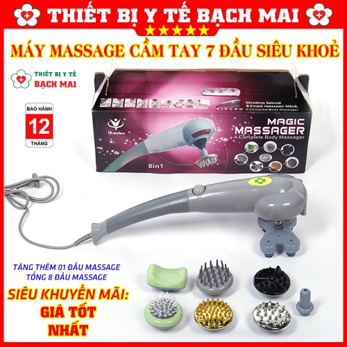 Máy Massage Cầm Tay 8 Đầu Có Đèn Hồng Ngoại KING MASSAGER